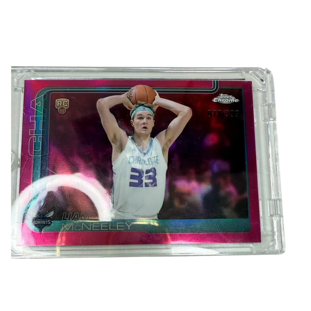 Liam McNeeley 2024-25‎ Topps Chrome Magenta Refractor RC Rookie 077/399 #279